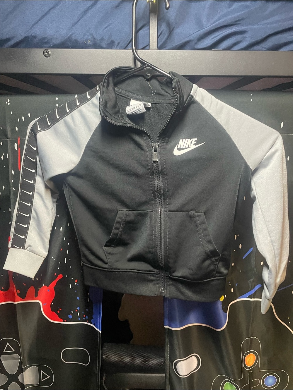 Nike Kids Black and Gray Zip Front Athletic Jacket
